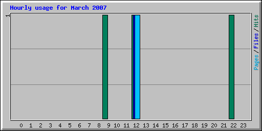Hourly usage for March 2007