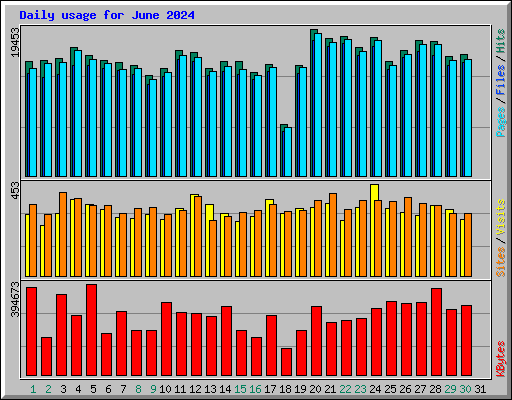 Daily usage for June 2024