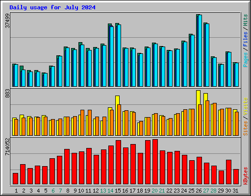 Daily usage for July 2024